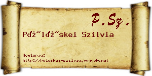 Pölöskei Szilvia névjegykártya